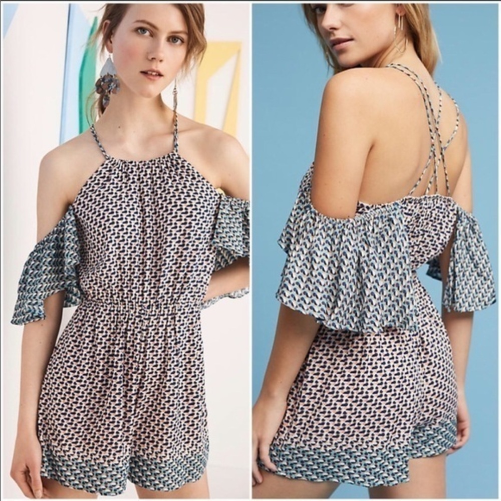 Anthropologie Elevenses Madalenna ruffle romper L‎